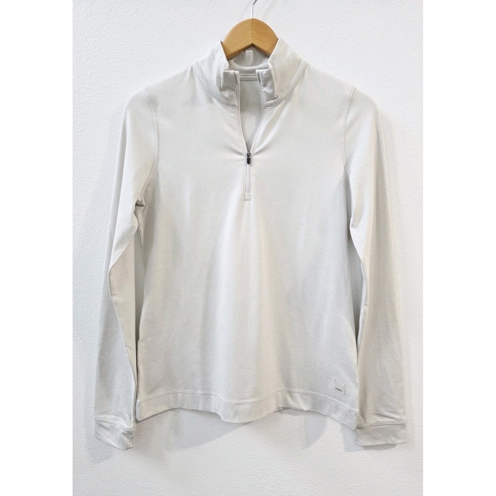 Vuori Halo Essential Half Zip Dreamknit Pullover Women's Size Medium Light Gray
